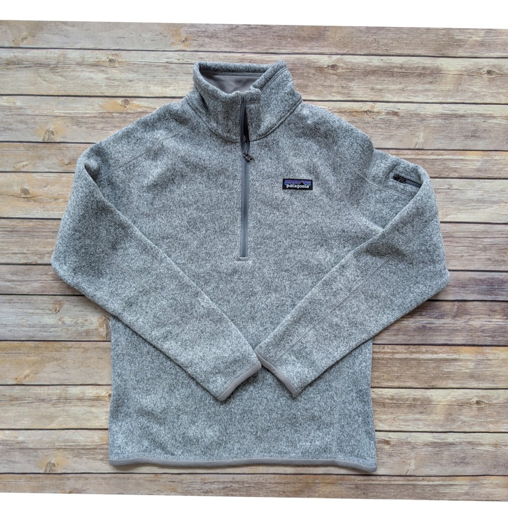Patagonia Better Sweater 1/4 Zip Pullover Mens Small Polyester Gray Fleece